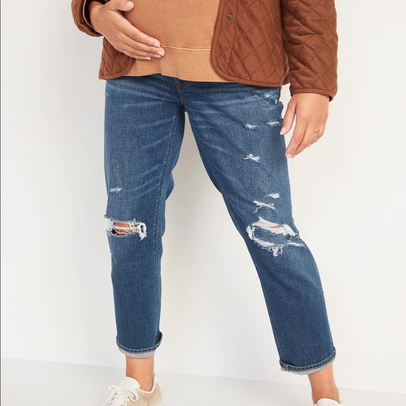 Old Navy Denim - New Old Navy maternity boyfriend ripped jeans